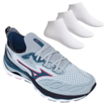 Kit Tênis Mizuno Wave Mirai 4 Masculino + 3 Pares de Meias