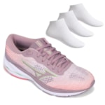 Kit Tênis Mizuno Wave Tornamic 2 Feminino + 3 Pares de Meias