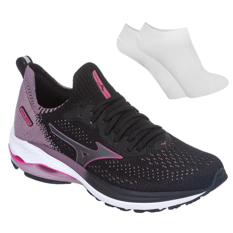 Kit Tênis Mizuno Wave Zest Feminino + Par de Meia