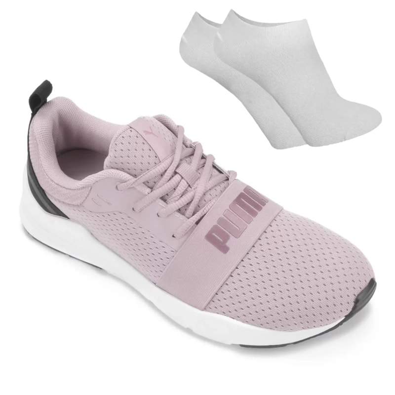 Kit Tênis Puma Wired Run Feminino + Par de Meia