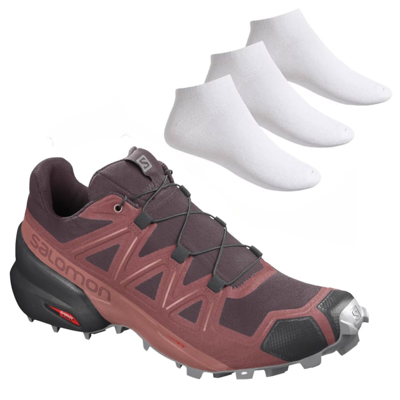 Kit Tênis Salomon Speedcross 5 Feminino + 3 Pares de Meia Kit Tênis Salomon Speedcross 5 Feminino + 3 Pares de Meia