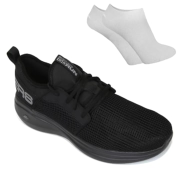 Kit Tênis Skechers Go Run Fast Valor Masculino + Par De Meia