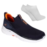 Kit Tênis Skechers Go Walk 6 Masculino + Par De Meia