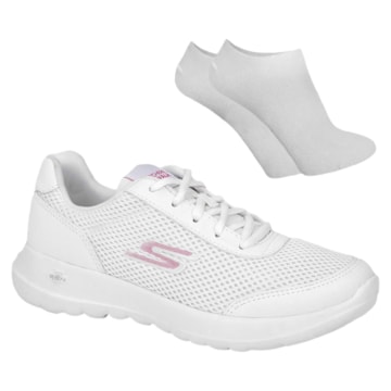 Kit Tênis Skechers Go Walk Joy Feminino + Par De Meia