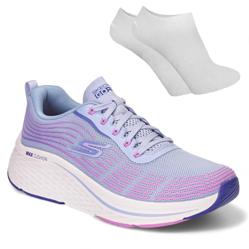 Kit Tênis Skechers Max Cushioning Elite 2.0 Feminino + Par De Meia