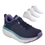 Kit Tênis Skechers Max Cushioning Feminino + 3 Pares de Meias