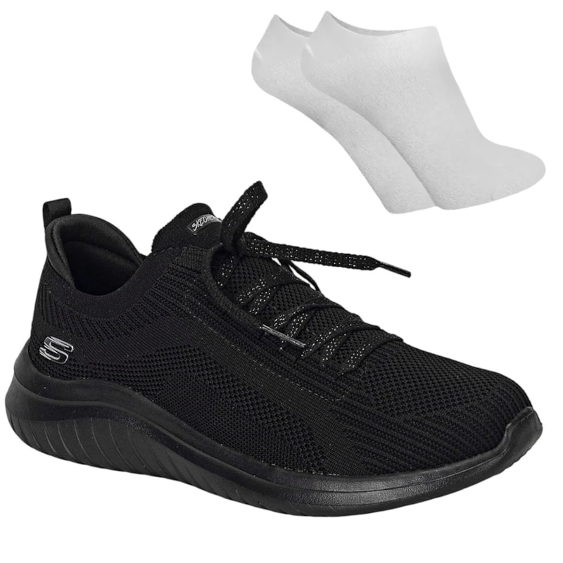 Kit Tênis Skechers Ultra Flex 2.0 Feminino + Par De Meia