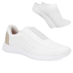 Kit Tênis Slip On Usaflex Básico Feminino + Par De Meia