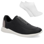 Kit Tênis Slip On Usaflex Básico Feminino + Par De Meia