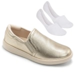 Kit Tênis Usaflex Slip On Feminino + Par De Meia