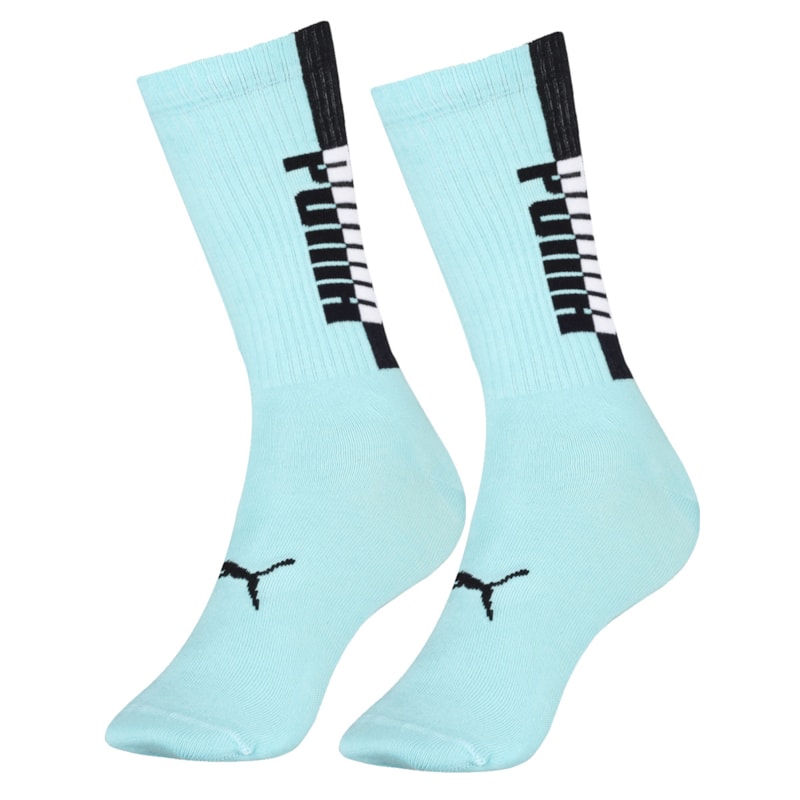 Meia Puma Esportiva Cano Longo Masculina - Azul e Preto Meia Puma Esportiva Cano Longo Masculina - Azul e Preto