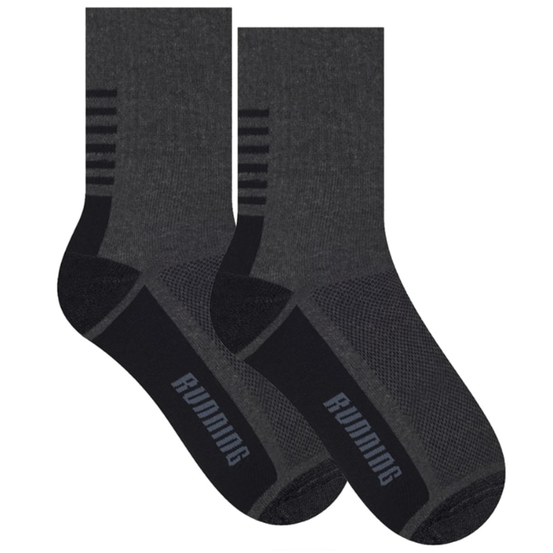 Meia Selene Esportiva Cano Médio Masculina - Preto e Mescla Meia Selene Esportiva Cano Médio Masculina - Preto e Mescla