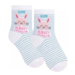 Meia Selene Meninas Bunny Loves Me Infantil