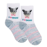 Meia Selene Meninas I Love Dog Infantil