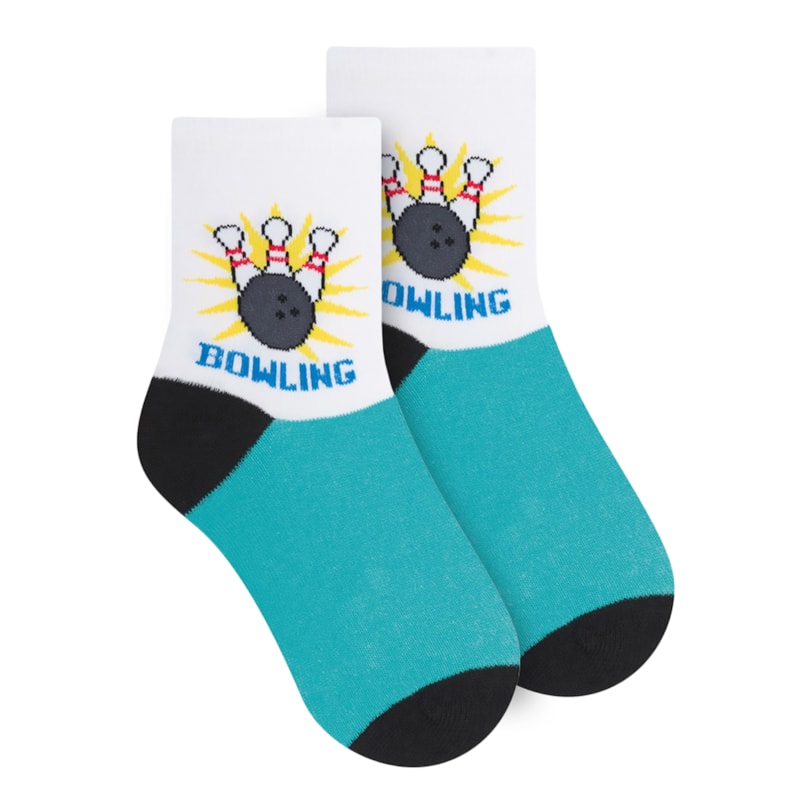 Meia Selene Meninos Bowling Infantil - Branco e Preto Meia Selene Meninos Bowling Infantil - Branco e Preto