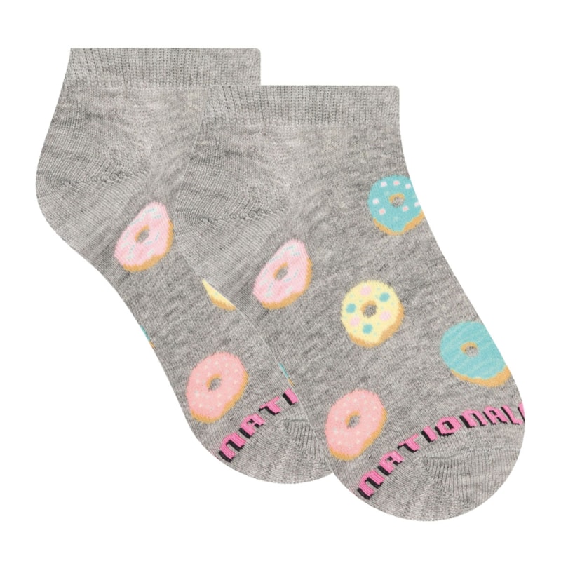 Meia Selene Sapatilha Donuts Feminina - Cinza