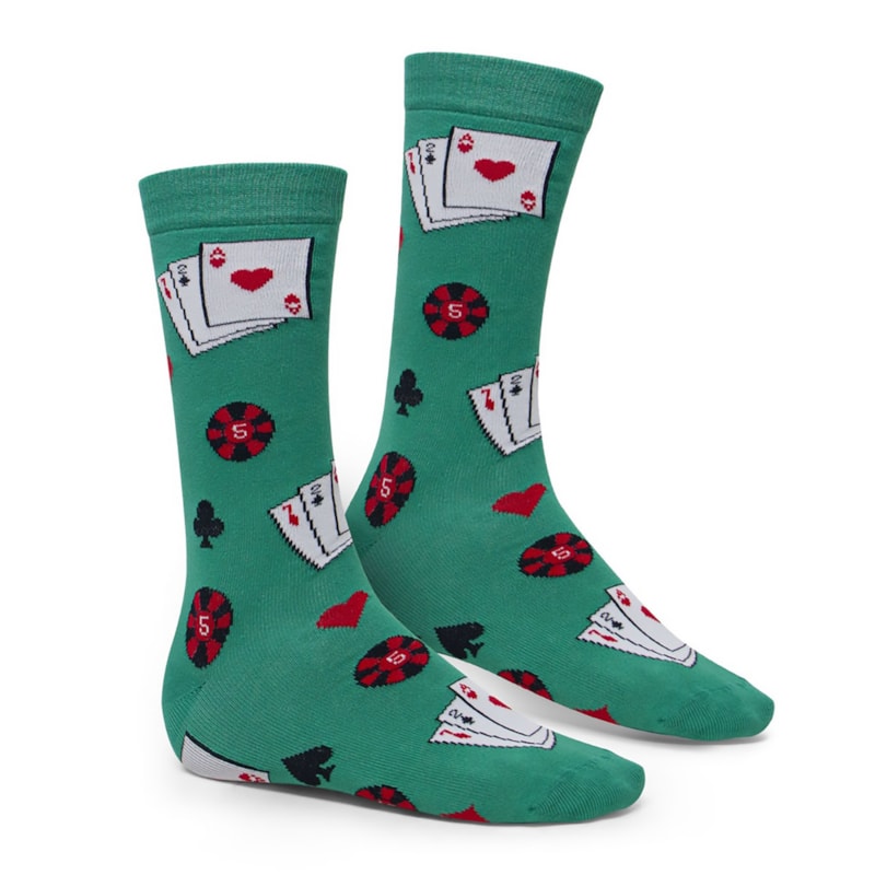 Meia Selene Street Poker Cano Longo Masculina Meia Selene Street Poker Cano Longo Masculina