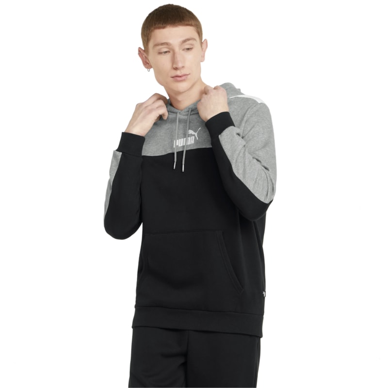 Moletom Puma Essentials Plus Block Hoodie Masculino