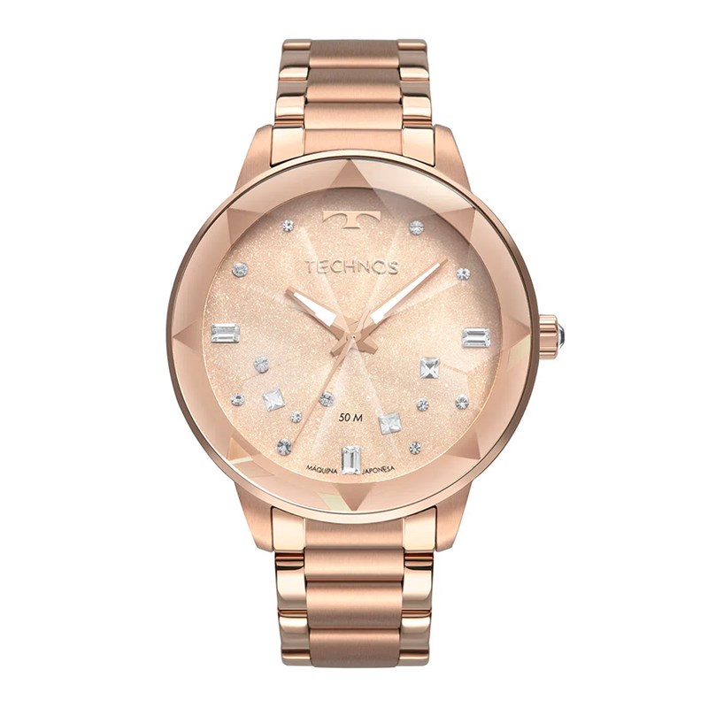 Relógio Technos Elegance Crystal Rosê 2039CG/4J Feminino