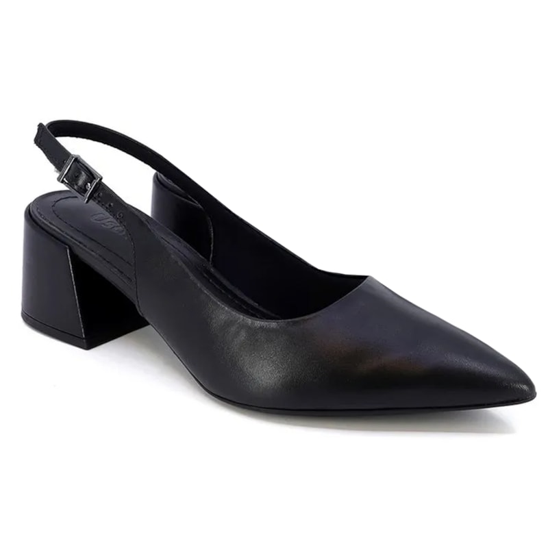 Sandália Slingback Usaflex Couro Feminina