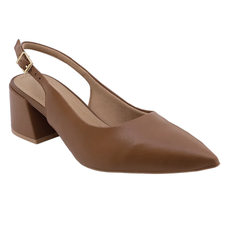 Sandália Slingback Usaflex Salto Bloco Feminina