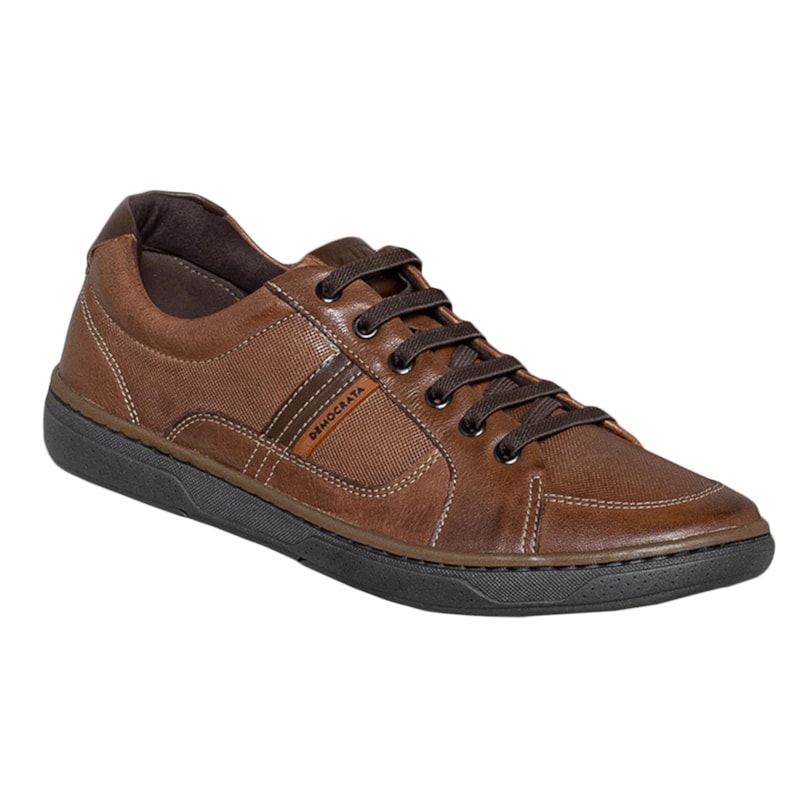 Sapatênis Democrata Denim Board Masculino - Conhaque Tabaco Sapatênis Democrata Denim Board Masculino - Conhaque Tabaco