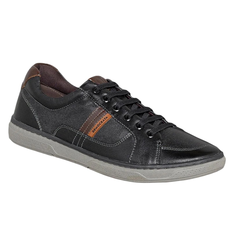 Sapatênis Democrata Denim Board Masculino - Preto Tabaco Sapatênis Democrata Denim Board Masculino - Preto Tabaco