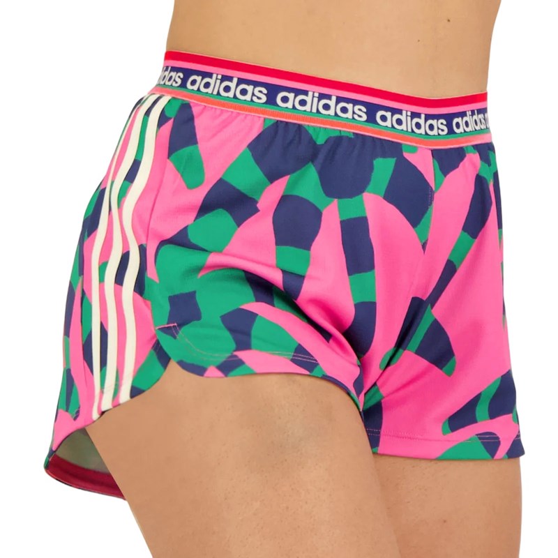 Shorts Adidas Malha FARM Rio Pacer 3-Stripes - Rosa - Academia