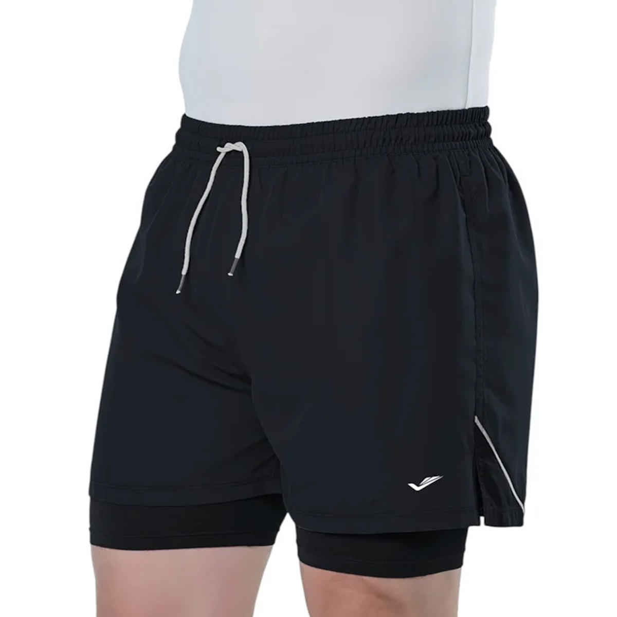 Short Elite Duplo Running Plus Size Masculino