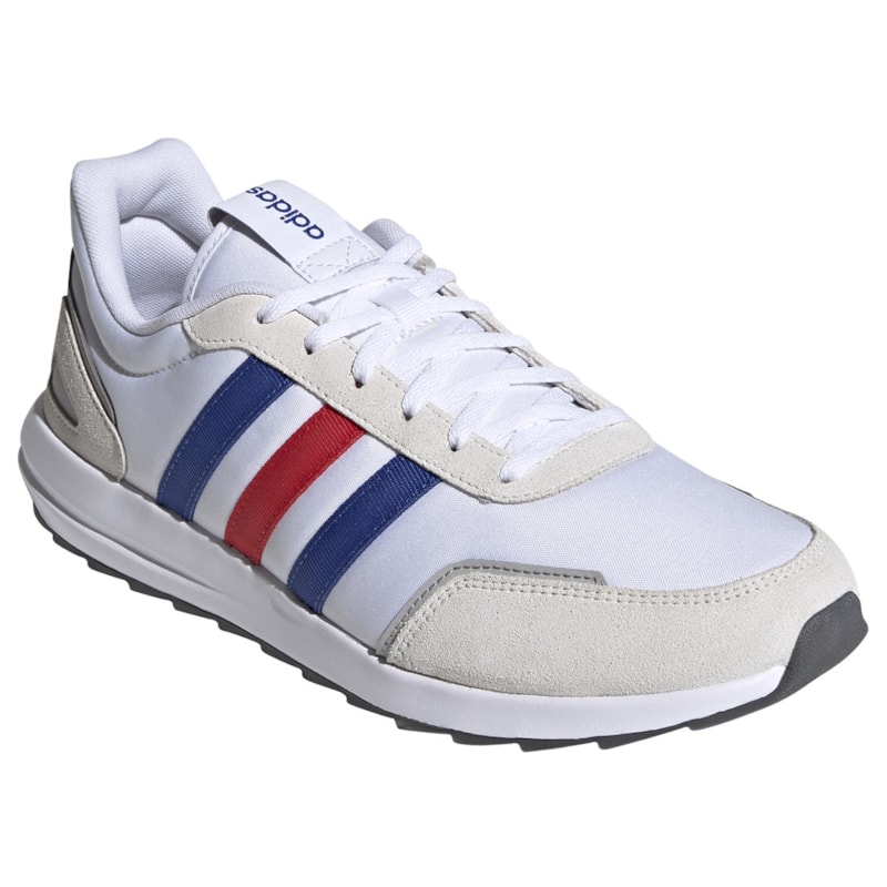 Tênis Adidas Retrorun Masculino - Branco, Azul e Vermelho Tênis Adidas Retrorun Masculino - Branco, Azul e Vermelho