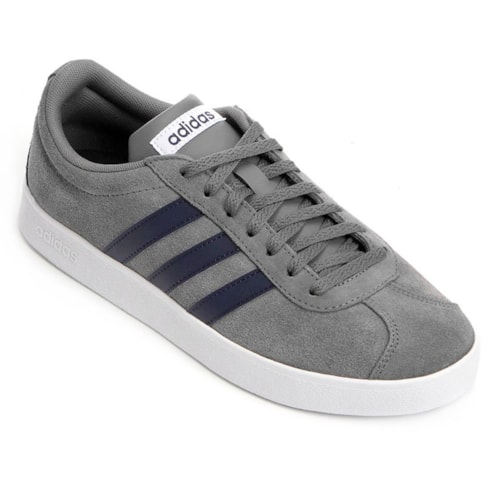 Tenis Adidas Vl Court 2 Masculino Cinza E Branco Esporte Legal