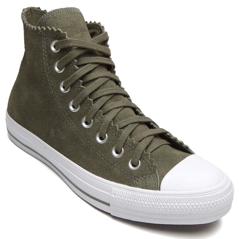 Tênis Converse All Star Chuck Taylor Couro Hi Verde Musgo CT12460002