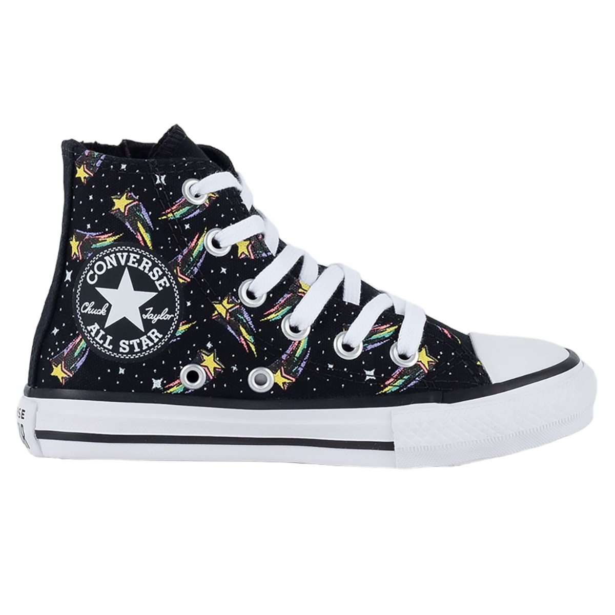 All star preto com estrelinhas fashion