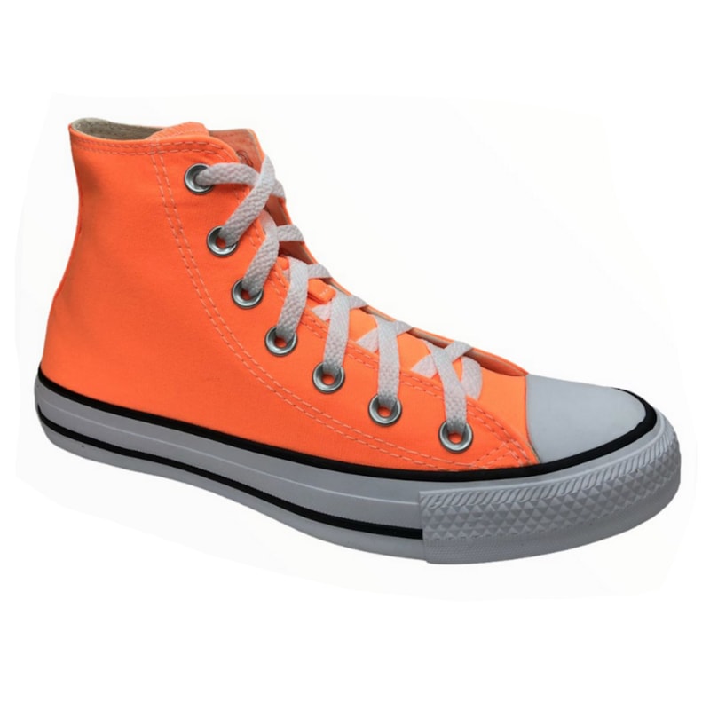 Tênis Converse All Star Chuck Taylor HI Laranja Flúor CT04190041 Tênis Converse All Star Chuck Taylor HI Laranja Flúor CT04190041