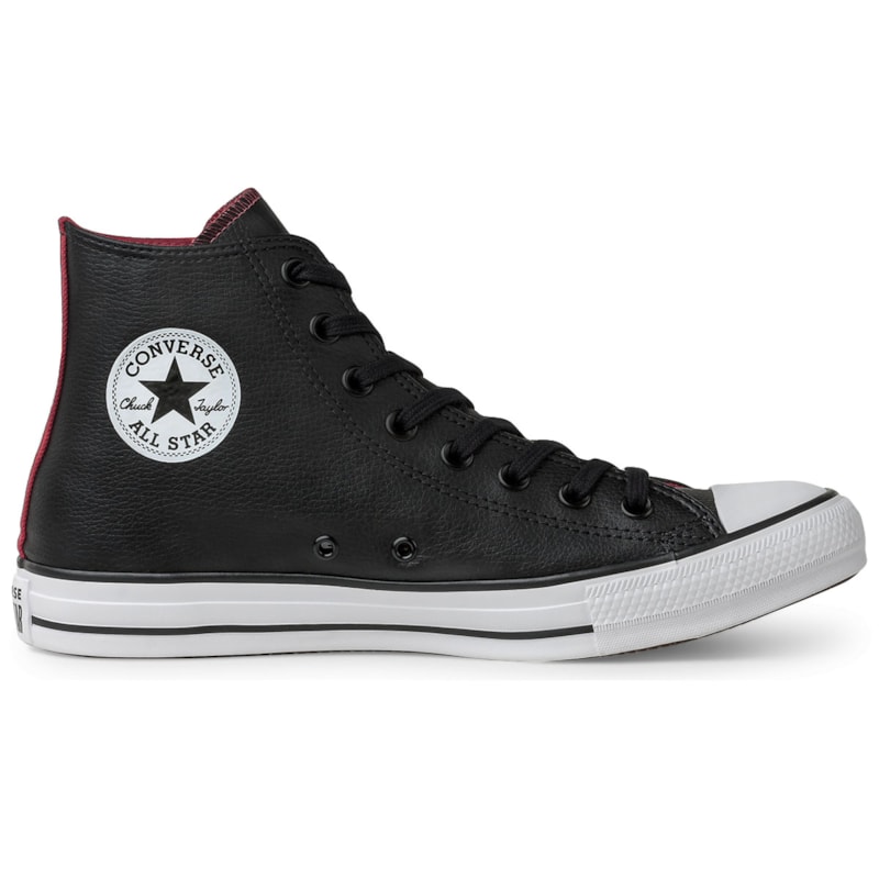 Tênis Converse All Star Chuck Taylor HI Preto Vermelho CT13440002 Tênis Converse All Star Chuck Taylor HI Preto Vermelho CT13440002