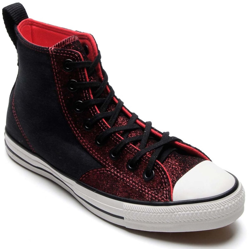 Tênis Converse All Star Chuck Taylor Hi Preto Vermelho Esmalte CT12200002