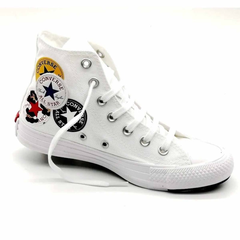 Tênis Converse All Star Chuck Taylor Logo Play HI Branco Azul CT13230002