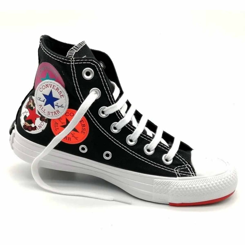 Tênis Converse All Star Chuck Taylor Logo Play HI Preto Vermelho CT13230001