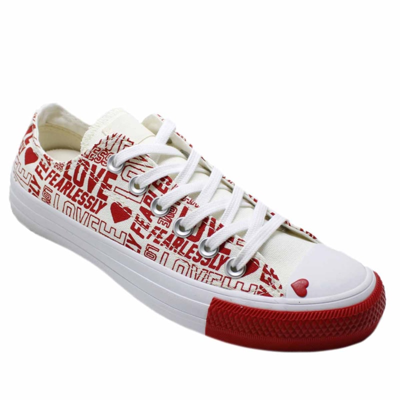 Tênis Converse All Star Chuck Taylor Love Fearlessly OX Amêndoa Vermelho CT13570001