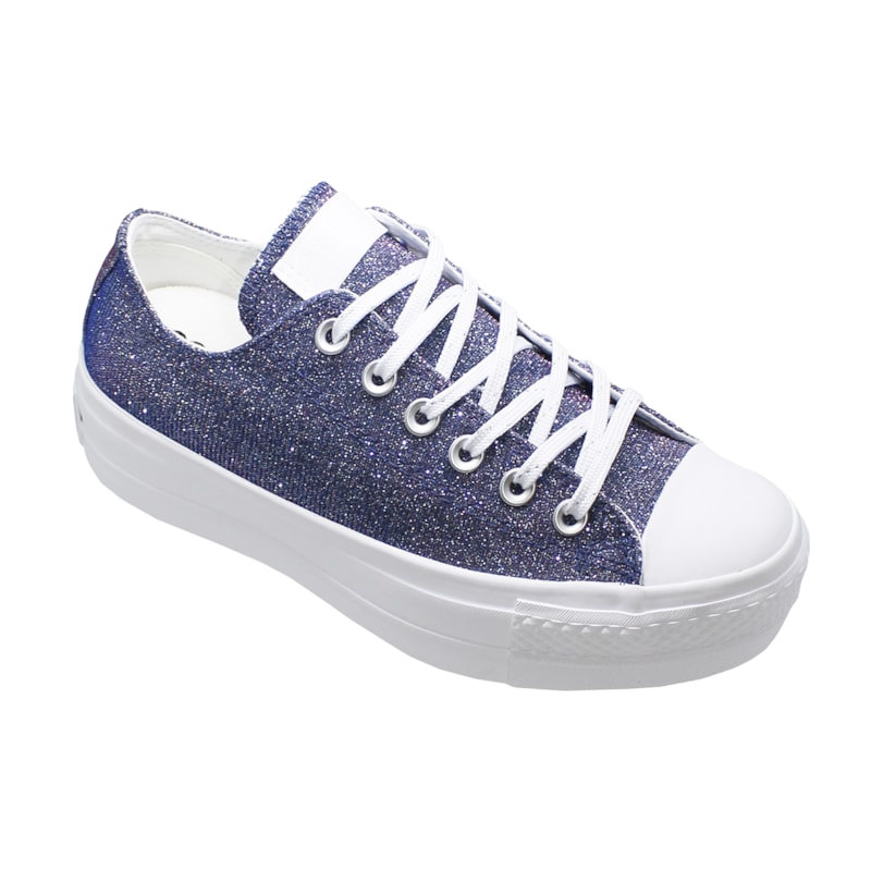 Tênis Converse All Star Chuck Taylor Plataform Lift Pink Flúor Cinza Metalizado CT12410002 Tênis Converse All Star Chuck Taylor Plataform Lift Pink Flúor Cinza Metalizado CT12410002