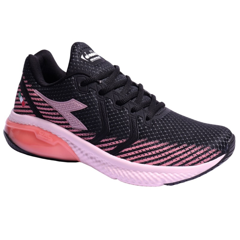 Tênis Diadora Fluid Feminino - Preto e Rosa Tênis Diadora Fluid Feminino - Preto e Rosa