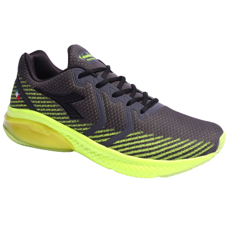 Tênis Diadora Fluid Masculino - Grafite e Verde Tênis Diadora Fluid Masculino - Grafite e Verde