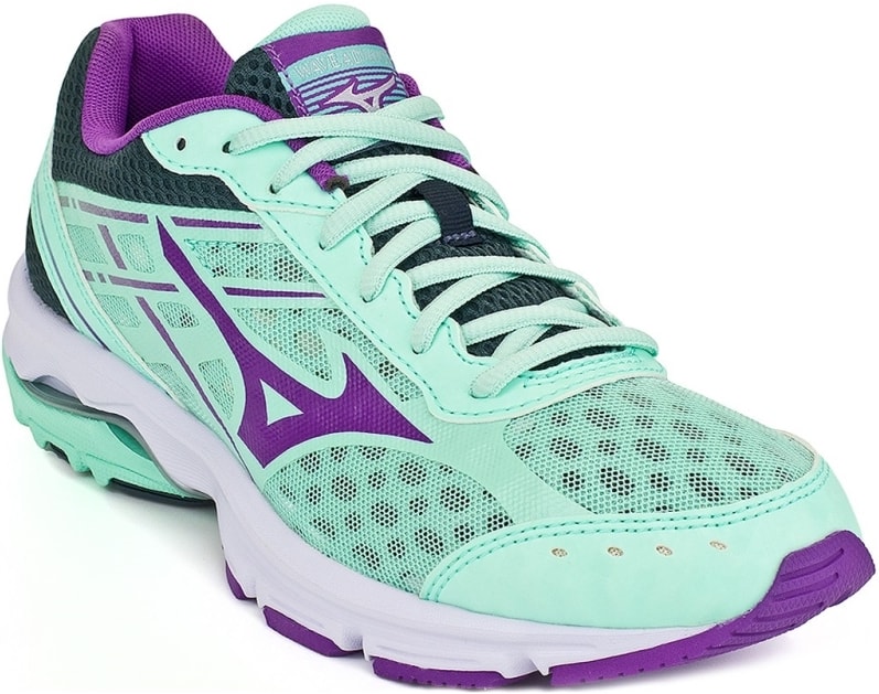 Tenis Mizuno Wave Advance Verde Roxo e Grafite Esporte Legal