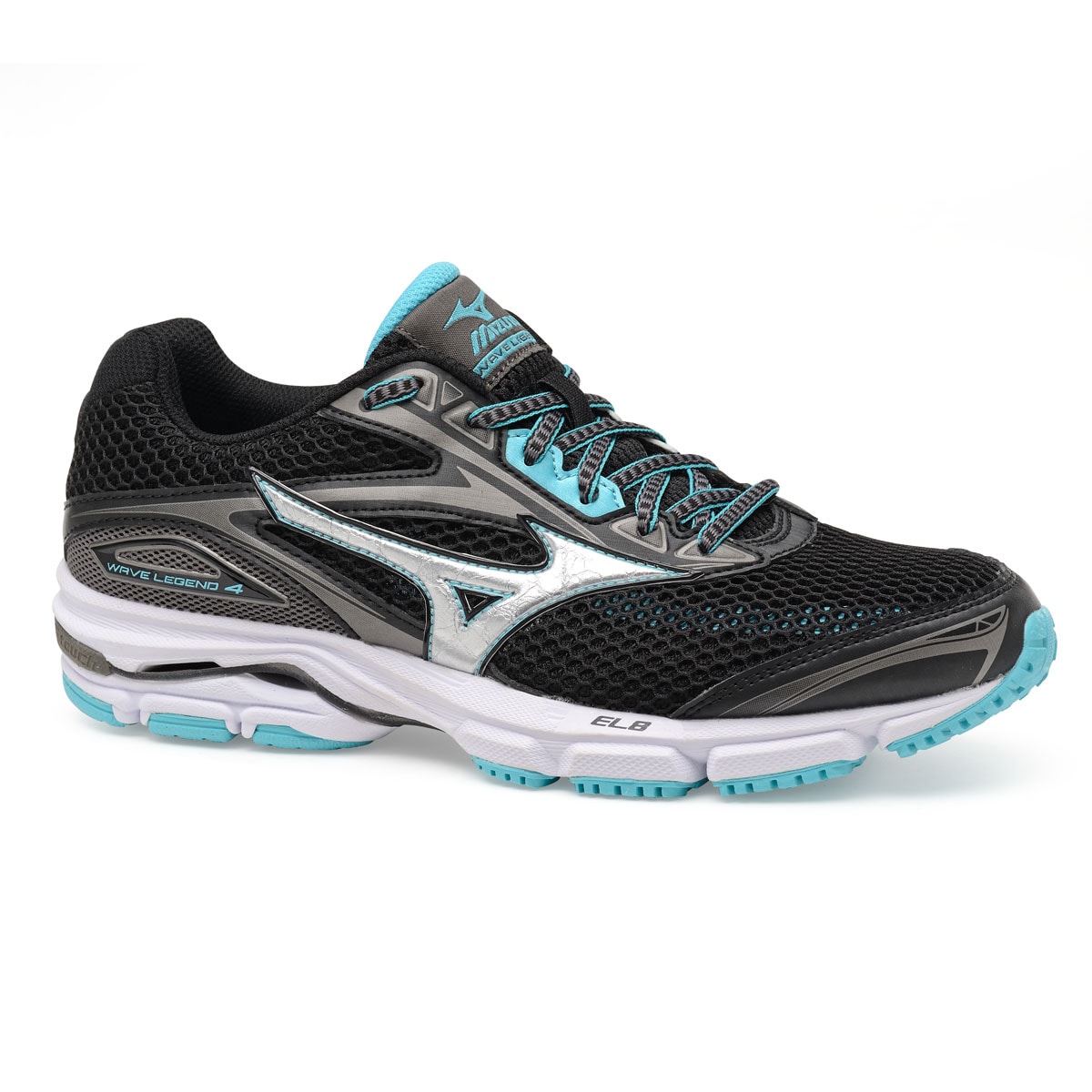 Tenis Mizuno Wave Legend 4 W Preto e Azul Esporte Legal