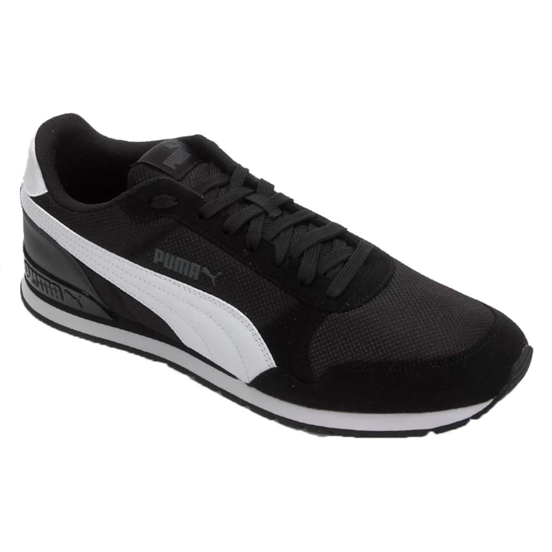 Tênis Puma Runner V2 Mesh Masculino - Preto e Branco Tênis Puma Runner V2 Mesh Masculino - Preto e Branco
