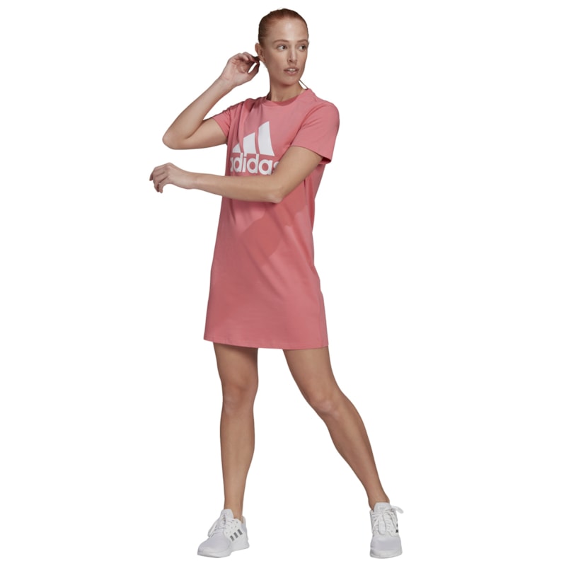 Vestido Adidas Essentials Logo Feminino - Rosa